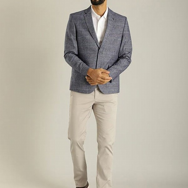 Indian Terrain Checked Single Breasted Casual Blazer