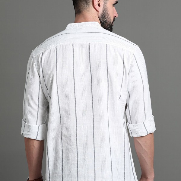 HERE&NOW Striped Cotton Short Kurta