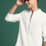 Sangria Men Solid Pure Cotton Kurta