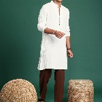 Sangria Men Solid Pure Cotton Kurta