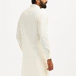 VASTRAMAY Shirt Collar Long Roll-Up Sleeves Regular Pathani Kurta