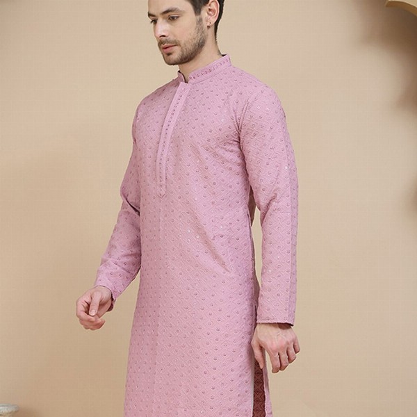 Jompers Men Geometric Embroidered Sequinned Kurta