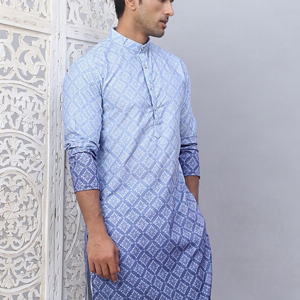 Jompers Ethnic Motifs Printed Mandarin Collar Straight Kurta