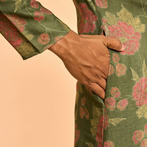 Diwas by Manyavar Men Floral Printed Kurta