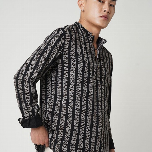 VASTRADO Ethnic Motifs Printed Mandarin Collar Straight Short Kurta