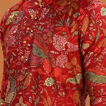 Anouk Mandarin Collar Floral Printed Straight Kurta