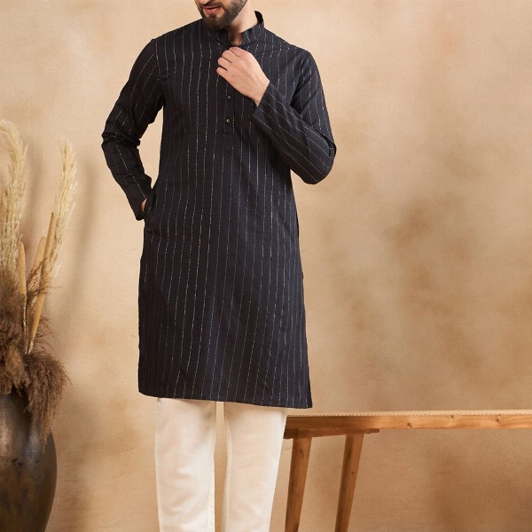 HERE&NOW Men Thread Work Kurta