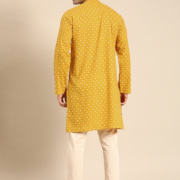 Anouk Men Ethnic Motifs Printed Mandarin Collar Pure Cotton Kurta