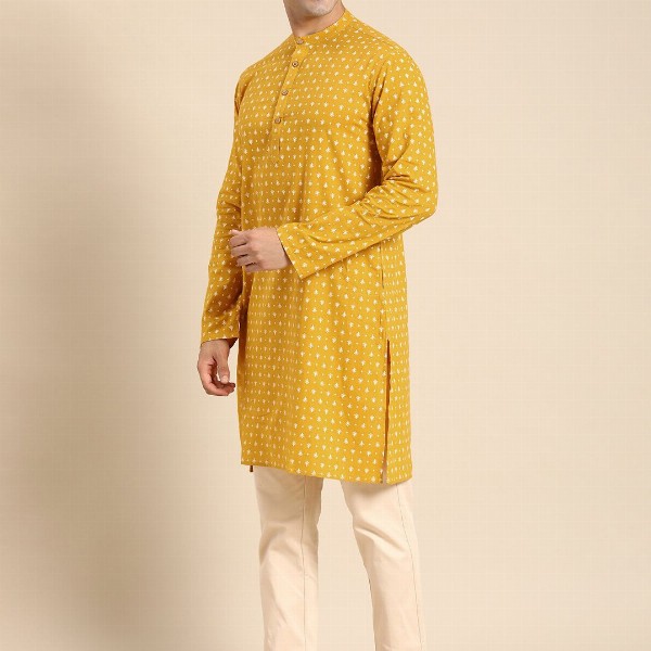 Anouk Men Ethnic Motifs Printed Mandarin Collar Pure Cotton Kurta