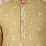 House of Pataudi Pushpa Geometric Embroidered Mandarin Collar Pure Cotton Straight Kurta