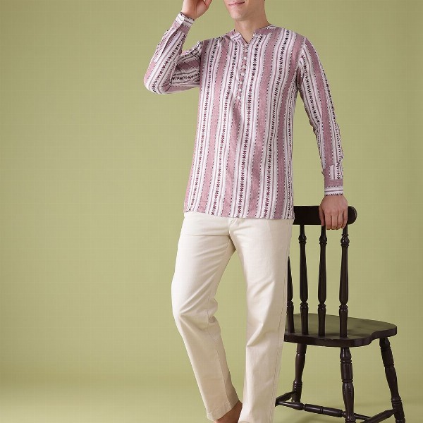 Anouk Woven Design Geometric Kurta