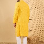 House of Pataudi Embroidered Chikankari Straight  Kurta