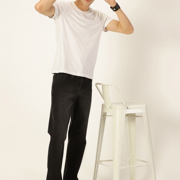 HERE&NOW Men Smart Bootcut Light Fade Stretchable Jeans