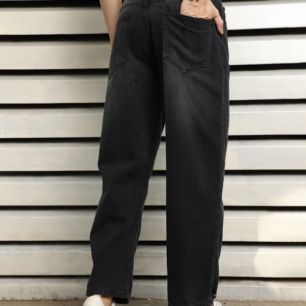 High Star Men Relaxed Fit Mid-Rise Mildly Distressed Light Fade Jeans