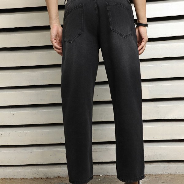 High Star Men Relaxed Fit Mid-Rise Mildly Distressed Light Fade Jeans