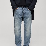 MANGO MAN Straight Fit Faded Jeans