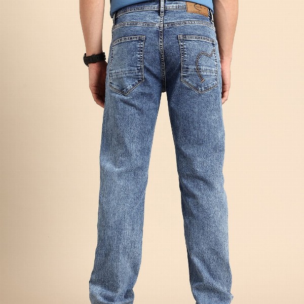 Being Human Men Straight Fit Mid-Rise Low Distress Heavy Fade Stretchable Jeans