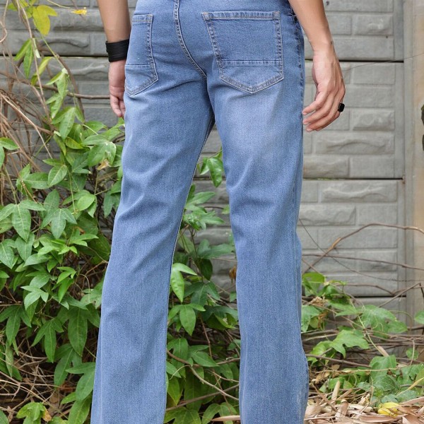 Thomas Scott Men Smart Bootcut Light Fade Stretchable Jeans