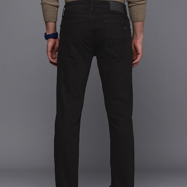 Louis Philippe Jeans Men Black Slim Fit Mid-Rise Clean Look Stretchable Jeans