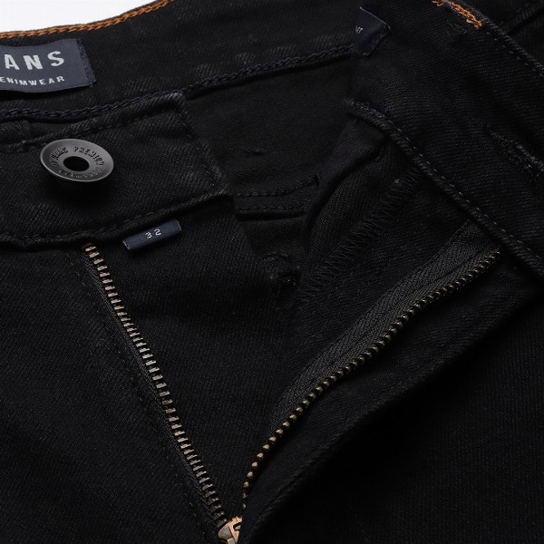 Louis Philippe Jeans Men Black Slim Fit Mid-Rise Clean Look Stretchable Jeans