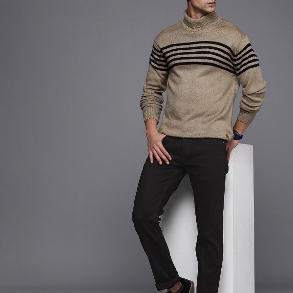 Louis Philippe Jeans Men Black Slim Fit Mid-Rise Clean Look Stretchable Jeans