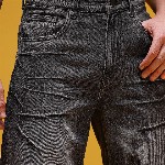 HERE&NOW Men Mid-Rise Acid Wash Crinkled Heavy Fade Pure Cotton Baggy Fit Jeans