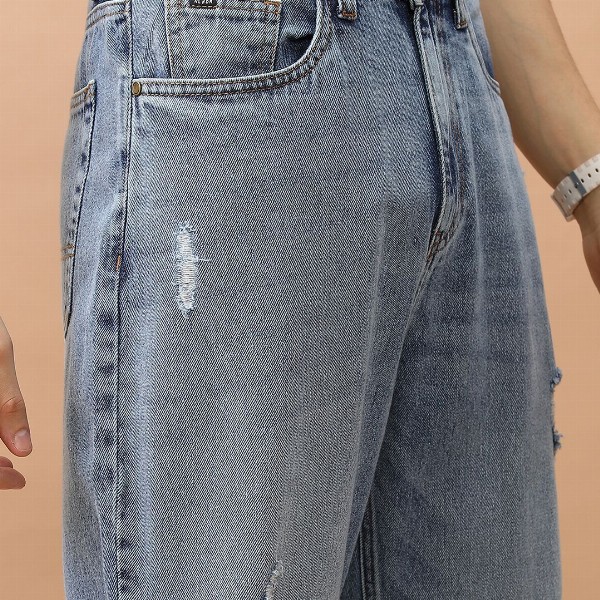 HIGHLANDER Men Relaxed Fit Highly Distressed Light Fade Jeans