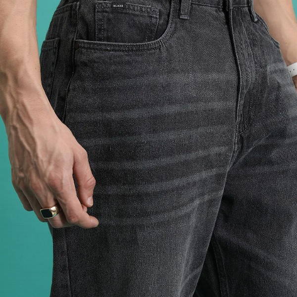 HIGHLANDER Men Loose Baggy Fit Light Fade Cotton Jeans