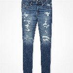 AMERICAN EAGLE OUTFITTERS Men Skinny Fit Highly Distressed Light Fade Stretchable Jeans