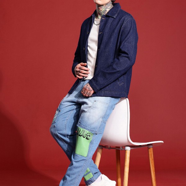 MARVEL STREET Men Buda Fit Light Fade Printed Jeans