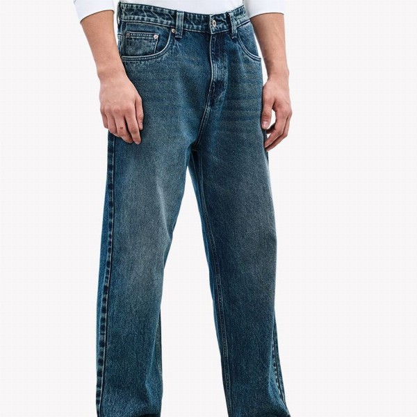 Snitch Men Baggy Fit Mid-Rise Light Fade Jeans