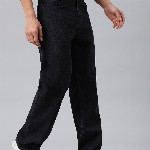 Kotty Men Black Jean Straight Fit Low-Rise Clean Look Stretchable Jeans
