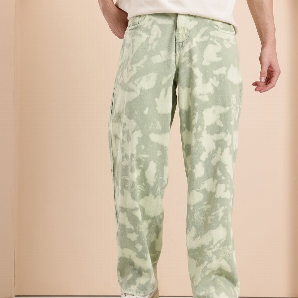 Mast & Harbour Men Printed Baggy Fit Jeans