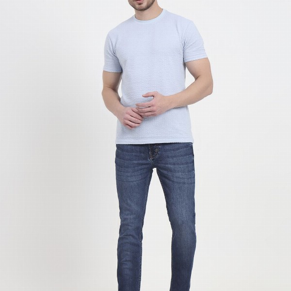 JADE BLUE Men Slim Fit Mid-Rise Light Fade Cotton Stretchable Jeans