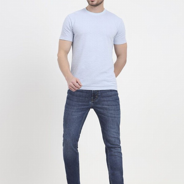 JADE BLUE Men Slim Fit Mid-Rise Light Fade Cotton Stretchable Jeans