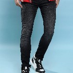 HIGHLANDER Men Skinny Fit Clean Look Light Fade Whiskers Stretchable Jeans