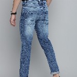 The Indian Garage Co Men Blue Slim Fit Mildly Distressed Light Fade Stretchable Jeans