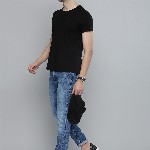 The Indian Garage Co Men Blue Slim Fit Mildly Distressed Light Fade Stretchable Jeans