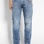 AMERICAN EAGLE OUTFITTERS Men Slim Fit Whiskers & Chevrons Clean Look Stretchable Jeans