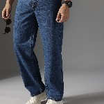 FCUK Men Smart Mid-Rise Baggy Pure Cotton Jeans