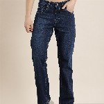 HERE&NOW Men Smart Bootcut Light Fade Stretchable Jeans