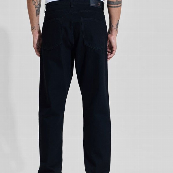 Snitch Men Black Baggy Fit Mid-Rise Dark Shade Jeans