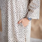 THE INDIAN ETHNIC CO Women Geometric Printed Thread Work Block Print Handloom Kurta