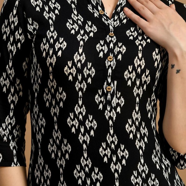 GLOWWORLD Geometric Printed Straight Kurta