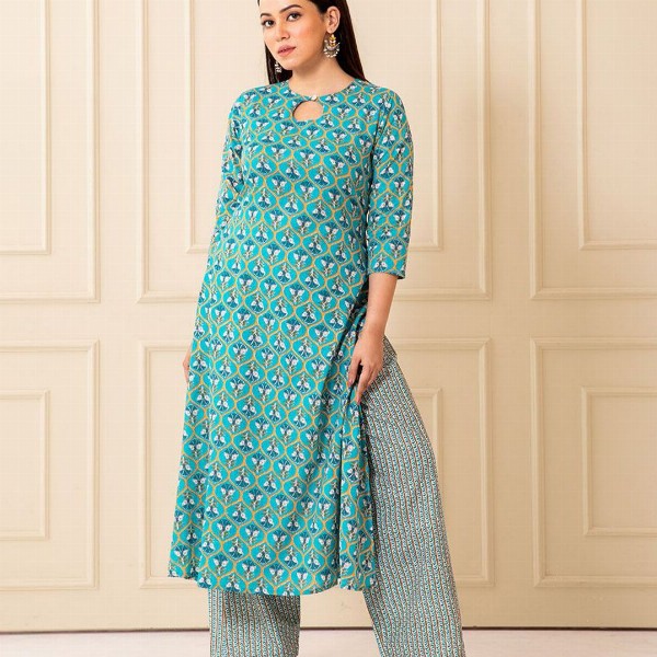 NUD Women Ethnic Motifs Printed Daily Cotton A-Line Kurta