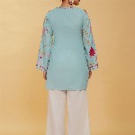 HOUSE OF KARI Women Ethnic Motifs Embroidered Flared Sleeves Cotton A-Line Kurta