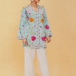 HOUSE OF KARI Women Ethnic Motifs Embroidered Flared Sleeves Cotton A-Line Kurta