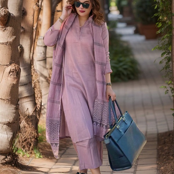 GoSriKi Women Kurta with Trousers & Dupatta set