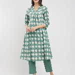 Pink Fort Women Printed Regular Pure Cotton Kurta with Trousers