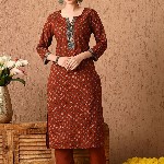 Anouk Women Floral Printed Regular Pure Cotton Kurta with Trousers & With Dupatta
